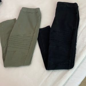 Girls Green And Black Leggings
